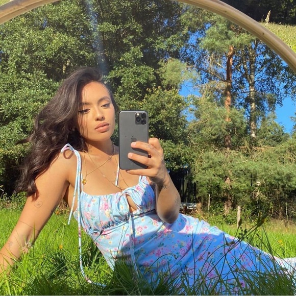 House of CB Dresses House Of Cb Raphael Pale Blue Floral Summer Maxi Dress Poshmark